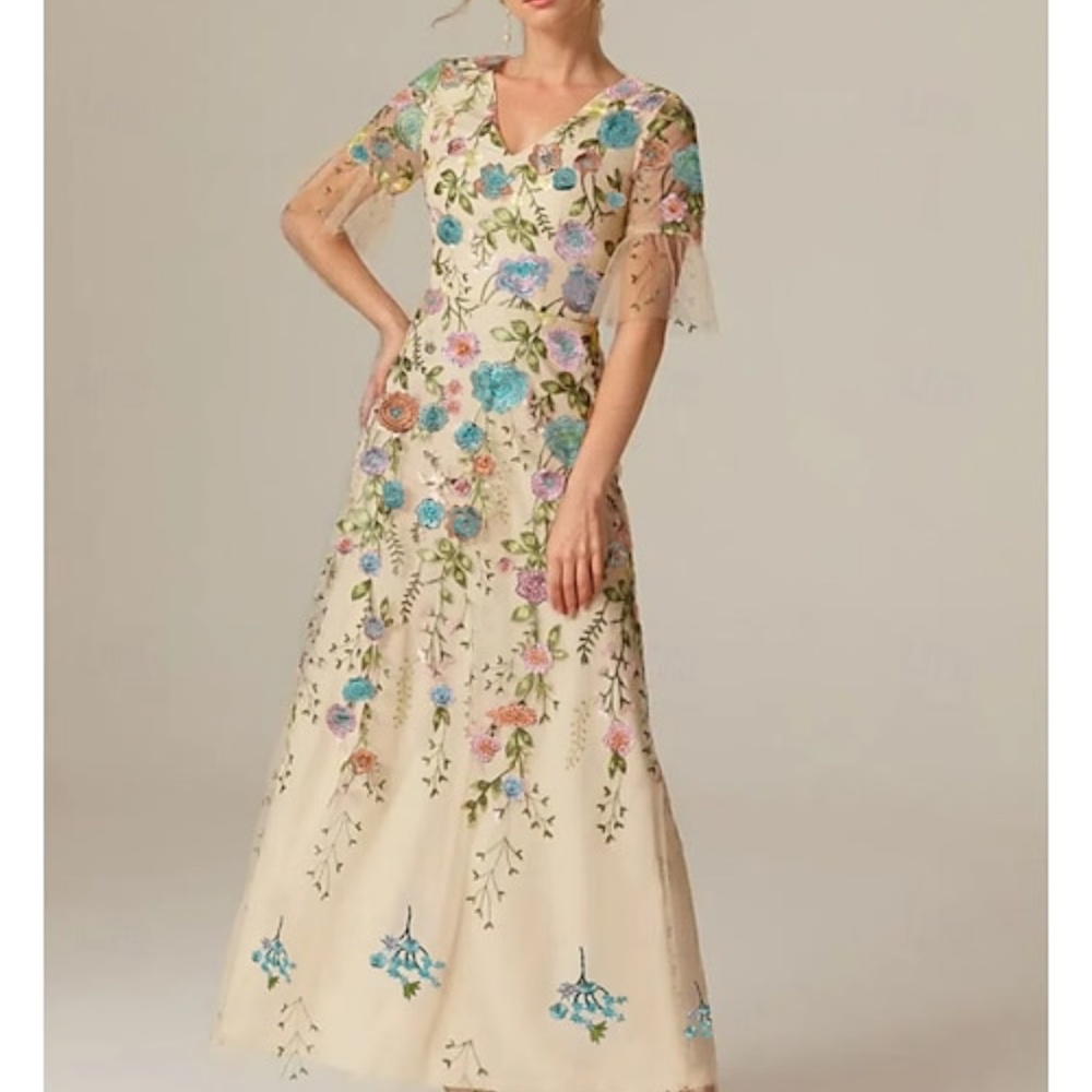 Floral Lace A-line Embroidered Special/Formal Occasion Dress Sz. 12. NEW W/TAGS